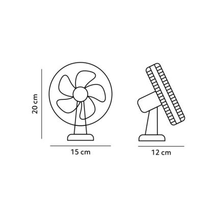 Ventilador de mesa recargable con clip VIENTO 6W/5V 2000 mAh blanco