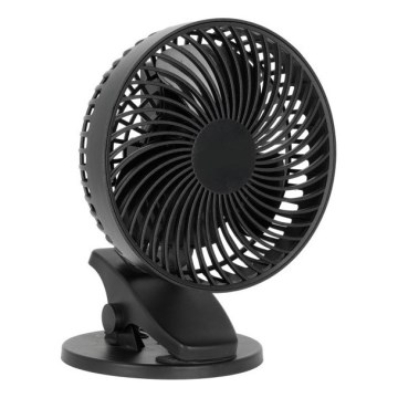 Ventilador de mesa recargable con clip VIENTO 6W/5V 2000 mAh negro