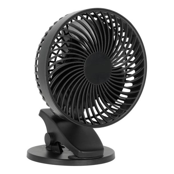 Ventilador de mesa recargable con clip VIENTO 6W/5V 2000 mAh negro