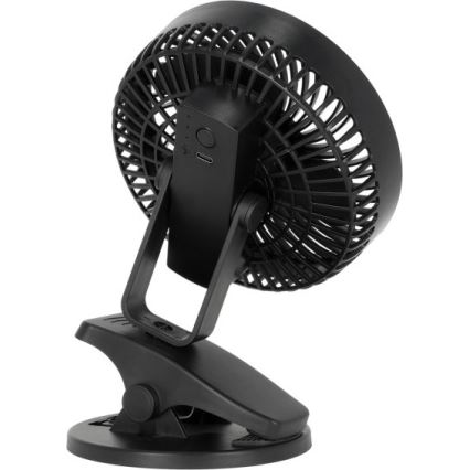 Ventilador de mesa recargable con clip VIENTO 6W/5V 2000 mAh negro
