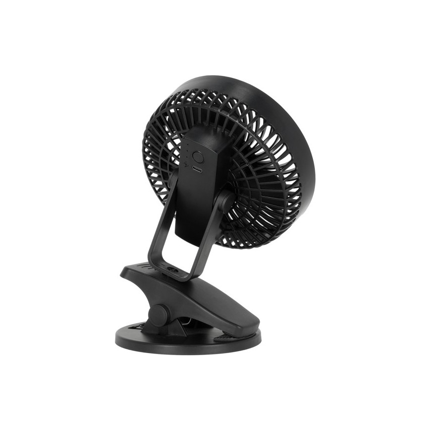 Ventilador de mesa recargable con clip VIENTO 6W/5V 2000 mAh negro