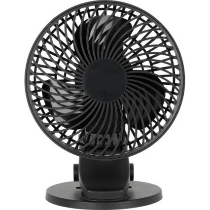 Ventilador de mesa recargable con clip VIENTO 6W/5V 2000 mAh negro