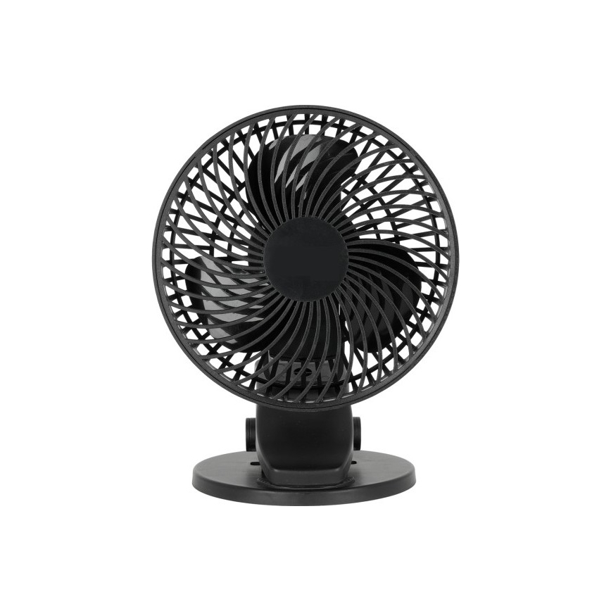 Ventilador de mesa recargable con clip VIENTO 6W/5V 2000 mAh negro