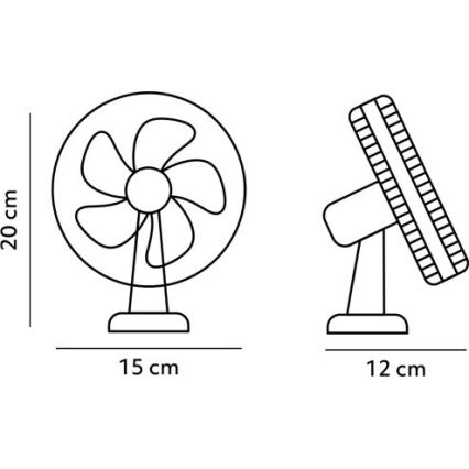 Ventilador de mesa recargable con clip VIENTO 6W/5V 2000 mAh negro