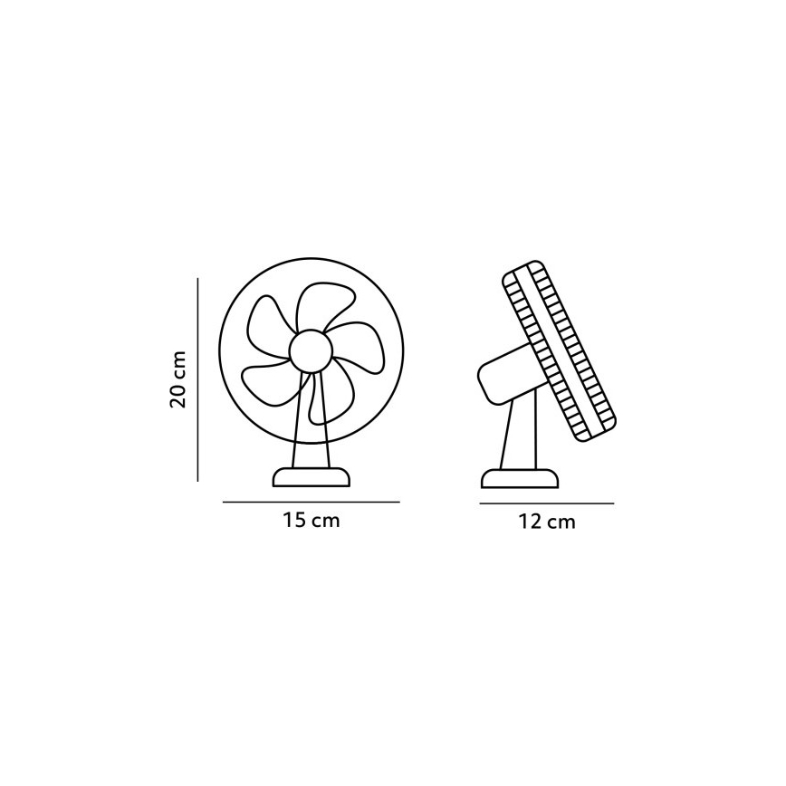 Ventilador de mesa recargable con clip VIENTO 6W/5V 2000 mAh negro