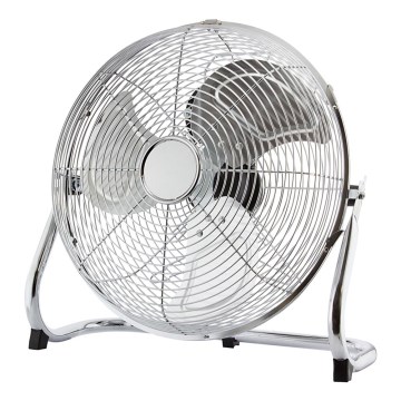 Ventilador de pie, 45 cm, 3 velocidades, cromo brillante, 140W