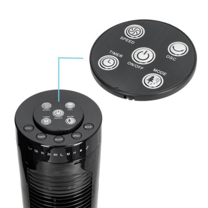 Ventilador de pie HOORN 45W/230V 81 cm negro