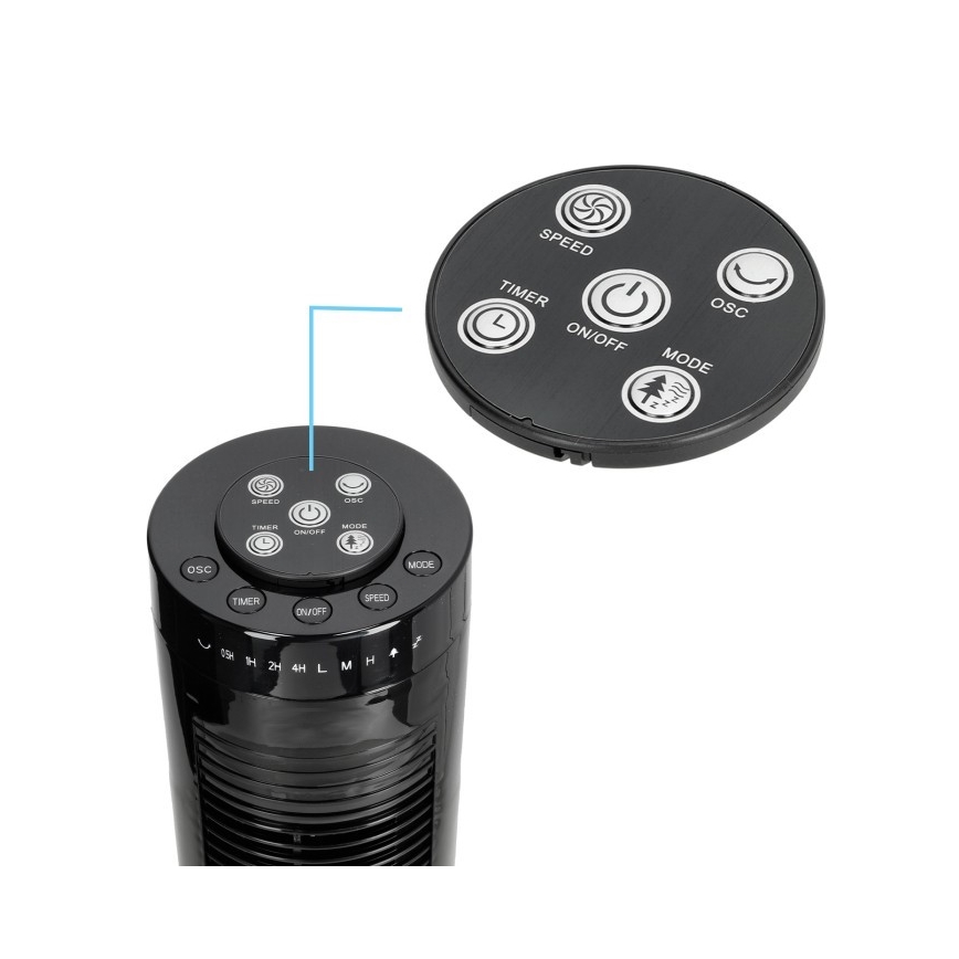 Ventilador de pie HOORN 45W/230V 81 cm negro