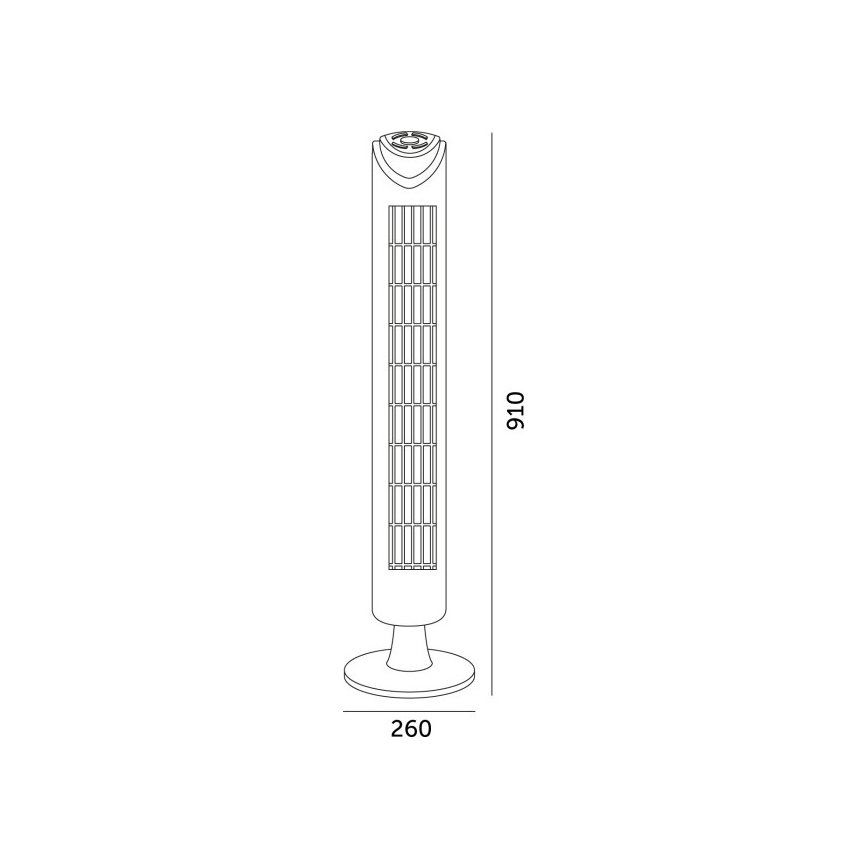 Ventilador de pie LISSE 45W/230V 91,4 cm negro + control remoto