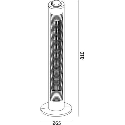 Ventilador de pie VENLO 45W/230V 81 cm negro