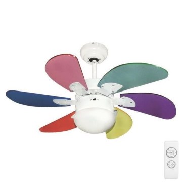 Ventilador de techo 1xE27/70W/230V diá. 90 cm colorido + control remoto