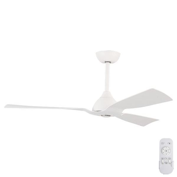 Ventilador de techo para cuarto de baño d. 132 cm IP44 blanco + mando a distancia