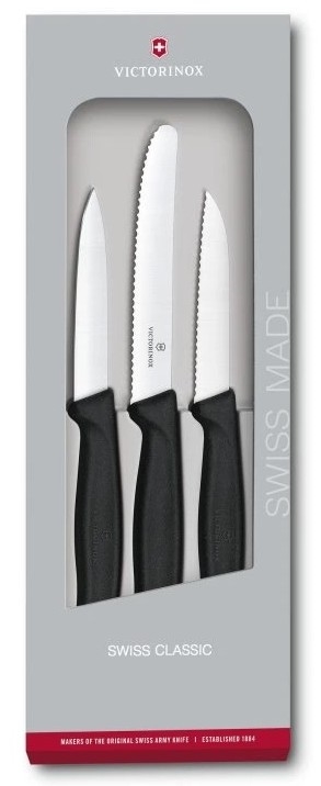 Victorinox - Juego de cuchillos de cocina para verduras 3 pz negro