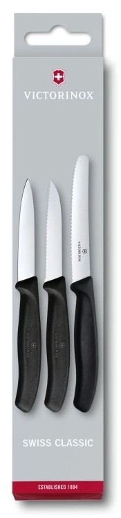 Victorinox - Juego de cuchillos de cocina para verduras 3 pz negro