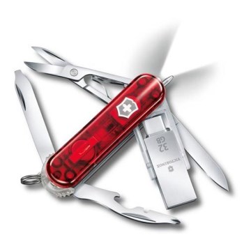 Victorinox - Navaja de bolsillo multifuncional con pendrive 6 cm/11 funciones rojo