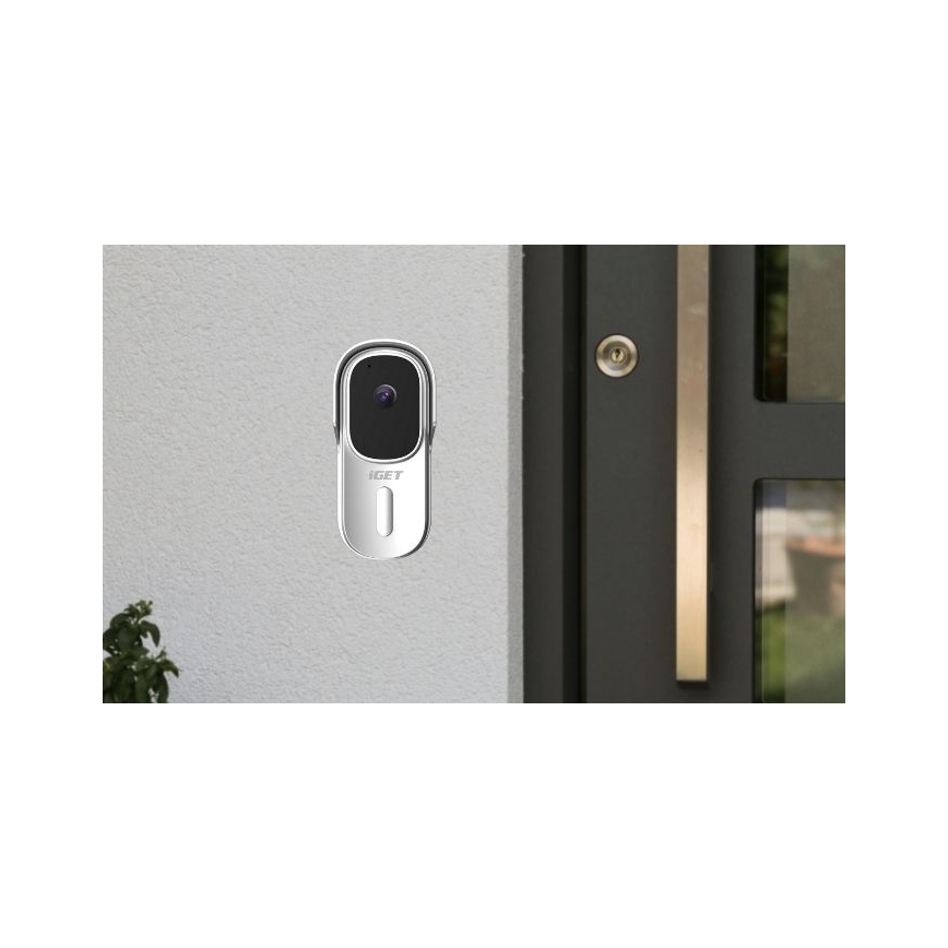 Vídeo timbre con sensor de movimiento Full HD 1080p 5200 mAh IP65 Wi-Fi blanco