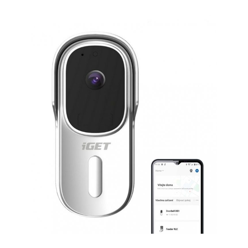 Vídeo timbre con sensor de movimiento Full HD 1080p 5200 mAh IP65 Wi-Fi blanco