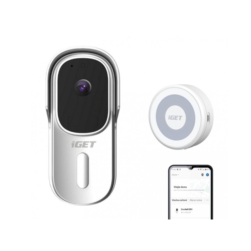 Vídeo timbre con sensor de movimiento Full HD 1080p IP65 Wi-Fi blanco + altavoz