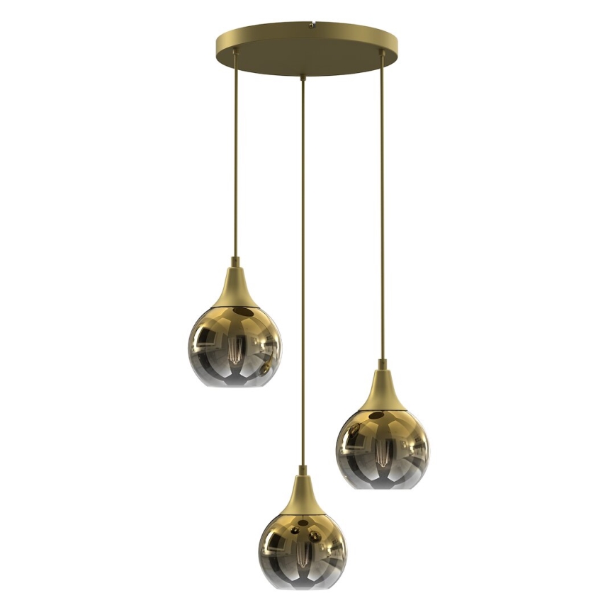 Vidrio de recambio para lámpara de araña y aplique MONTE E27 diá. 15 cm dorado/ahumado