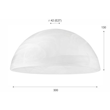 Vidrio de repuesto para lámpara de araña E27 130x300 mm blanco