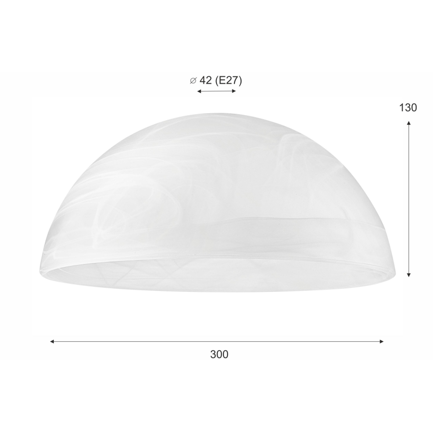 Vidrio de repuesto para lámpara de araña E27 130x300 mm blanco