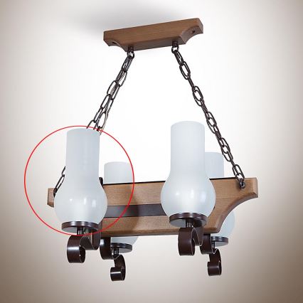 Vidrio de repuesto para lámpara de araña TAVERN/COTTAGE E14 210x110 mm blanco