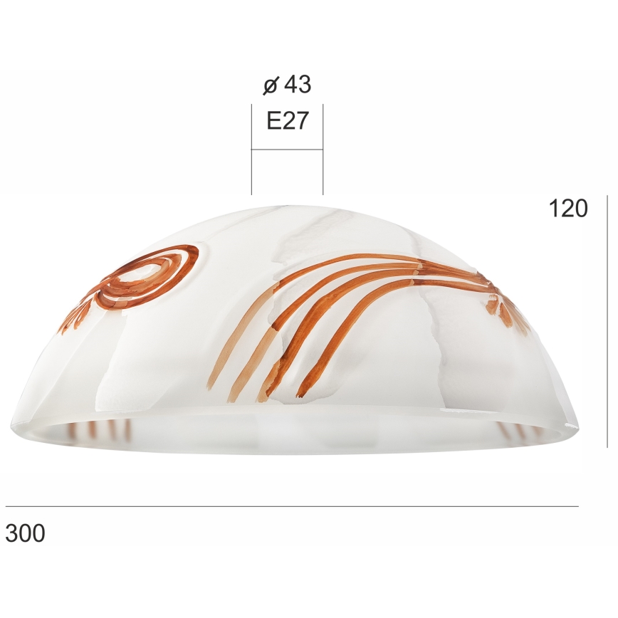 Vidrio de repuesto para lámpara de araña SFERA E27 120x300 mm blanco/naranja