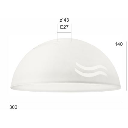 Vidrio de repuesto para lámpara de araña SFERA E27 140x300 mm blanco