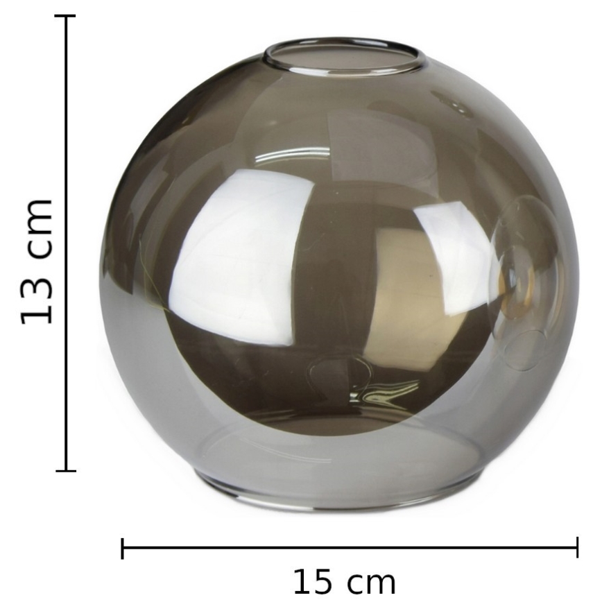 Vidrio de repuesto para lámpara de araña LACRIMA SMOKY E27 diá. 15 cm negro Ahumado