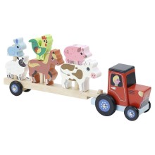 Vilac - Tractor de madera con animales