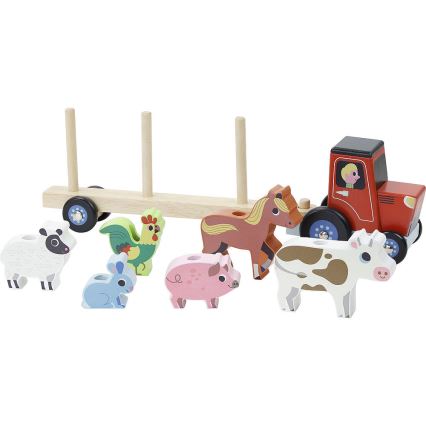 Vilac - Tractor de madera con animales