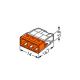 WAGO 2273-203 - Caja de conexión terminal COMPACT 3x2,5 450V naranja