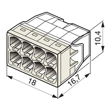 WAGO 2273-208 - Caja de conexiones terminal COMPACT 8x2,5 450V blanco