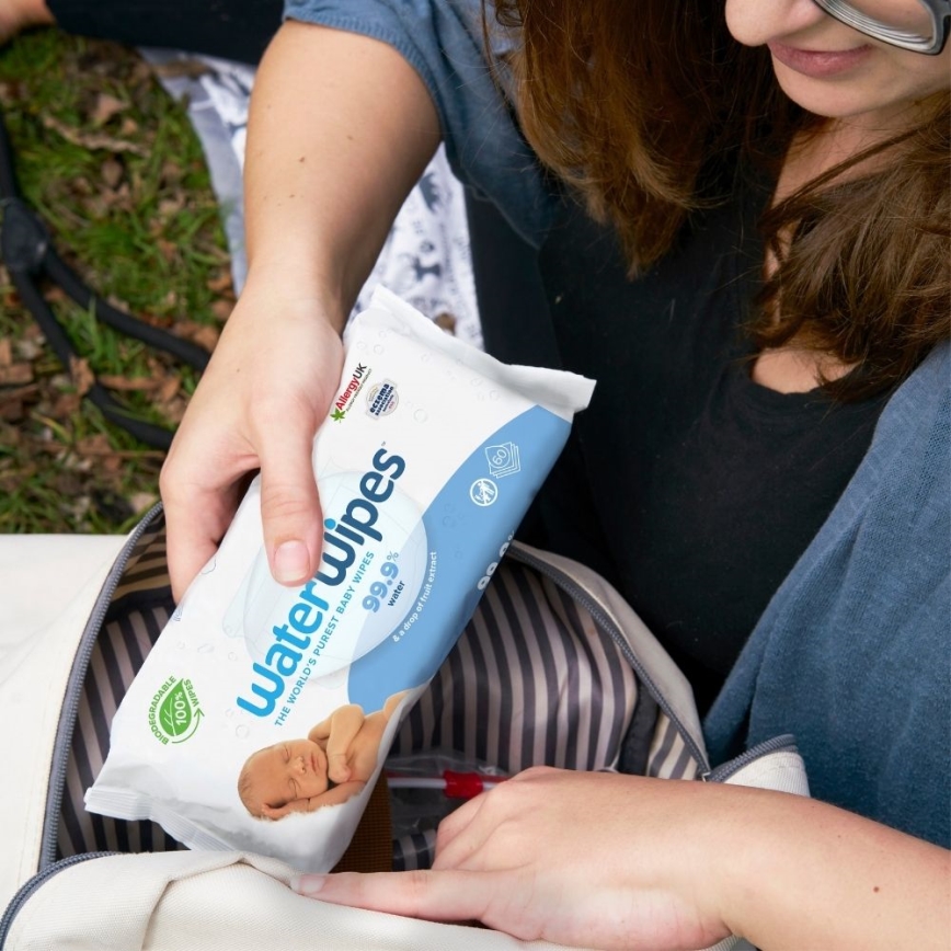 WaterWipes - SET 12x Toallitas húmedas sin plástico 60 uds (720 uds)