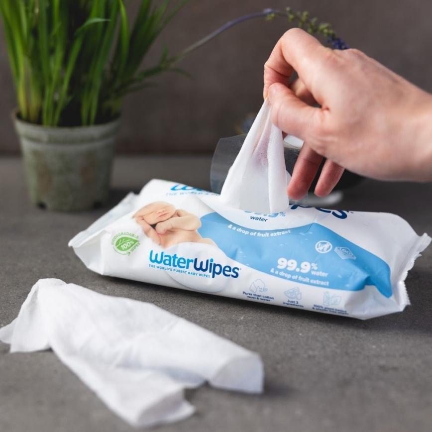 WaterWipes - SET 12x Toallitas húmedas sin plástico 60 uds (720 uds)