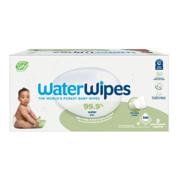 WaterWipes - SET 9x Toallitas húmedas sin plástico Soapberry 60 unidades (540 unidades)