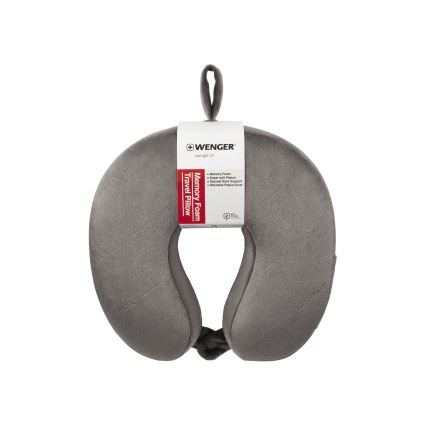 Wenger - Almohada de viaje de espuma viscoelástica gris