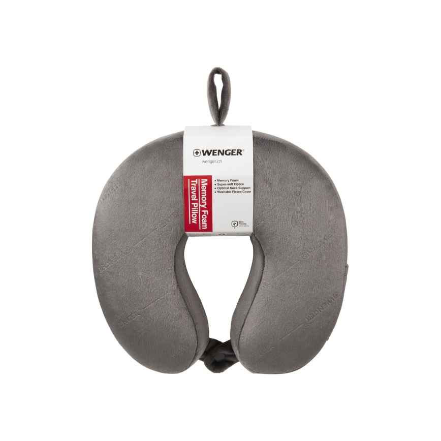 Wenger - Almohada de viaje de espuma viscoelástica gris