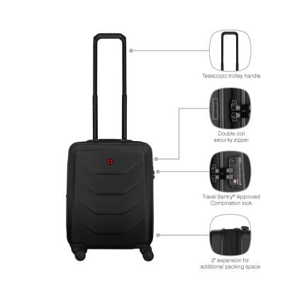 Wenger - Maleta de viaje con ruedas 36 l Prymo negro