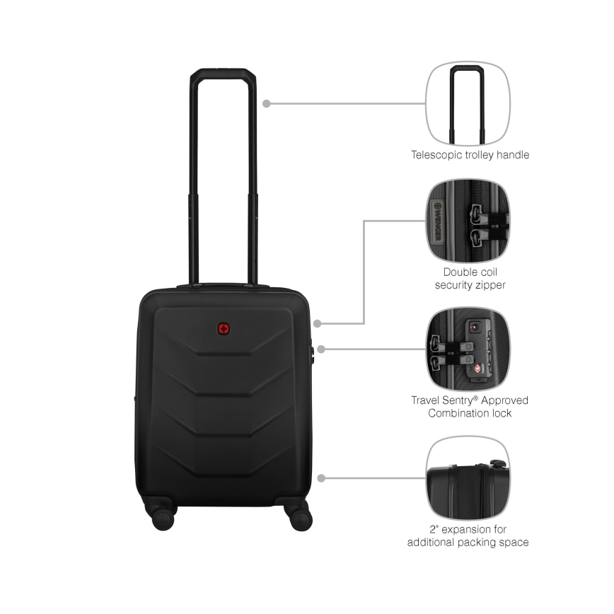 Wenger - Maleta de viaje con ruedas 36 l Prymo negro