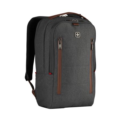 Wenger - Mochila para portátil 15 l 16" con bolsillo para tableta 12" + crossbody bag ciudad Upgrade 2en1 gris