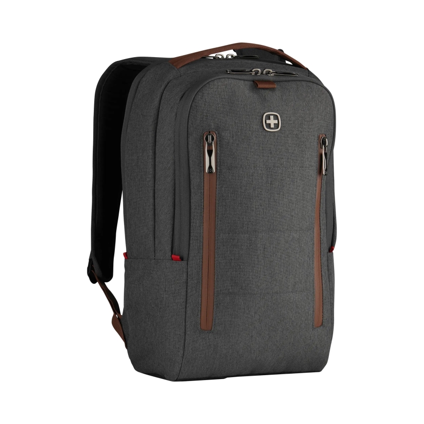 Wenger - Mochila para portátil 15 l 16" con bolsillo para tableta 12" + crossbody bag ciudad Upgrade 2en1 gris