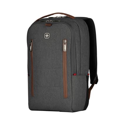 Wenger - Mochila para portátil 15 l 16" con bolsillo para tableta 12" + crossbody bag ciudad Upgrade 2en1 gris
