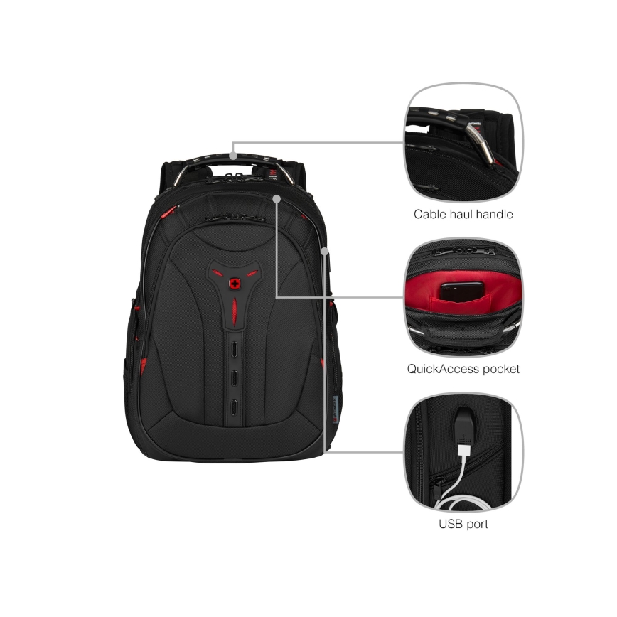 Wenger - Mochila para portátil 25 l 16" con bolsillo para tableta 10" Pegasus Deluxe negro