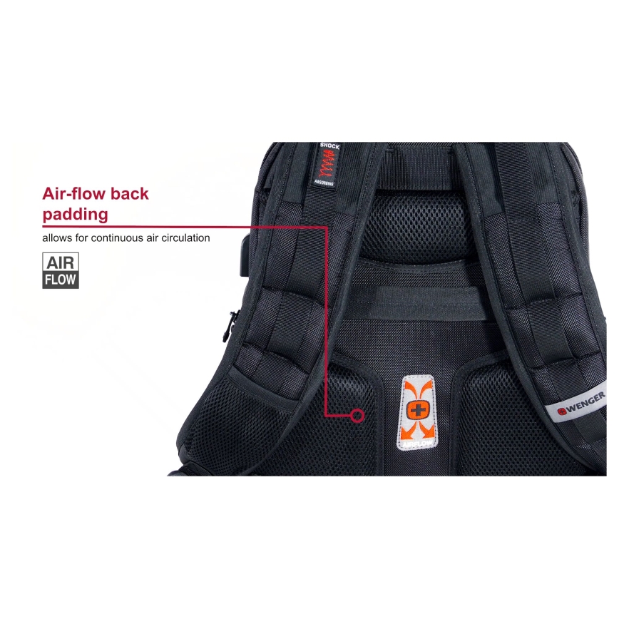 Wenger - Mochila para portátil 25 l 16" con bolsillo para tableta 10" Pegasus Deluxe negro