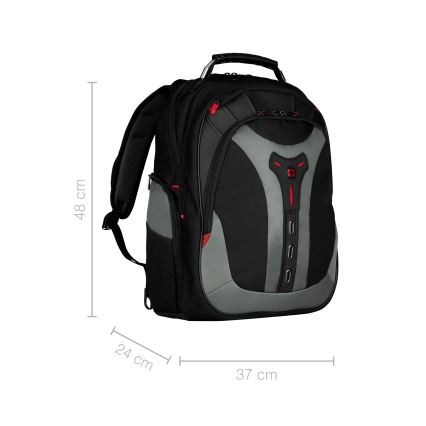 Wenger - Mochila para portátil 25 l 17" con bolsillo para tableta 12" Pegasus negro/gris