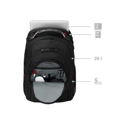 Wenger - Mochila para portátil 26 l 17" con bolsillo para tableta 10" Ibex Ballistic Deluxe