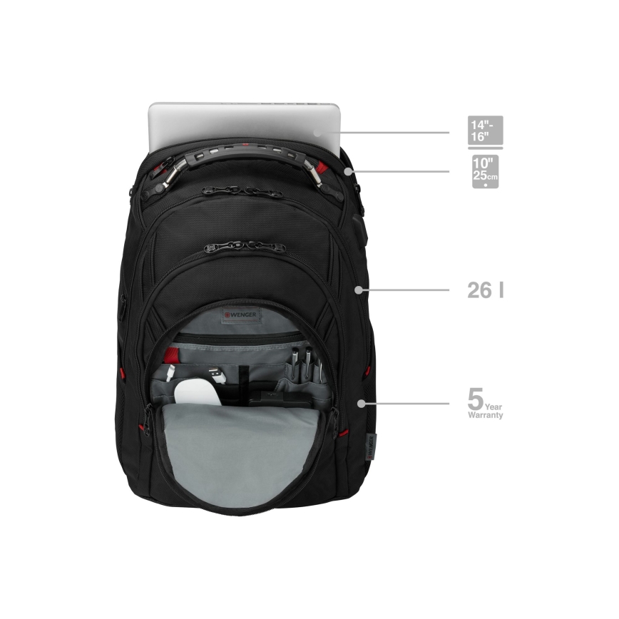 Wenger - Mochila para portátil 26 l 17" con bolsillo para tableta 10" Ibex Ballistic Deluxe