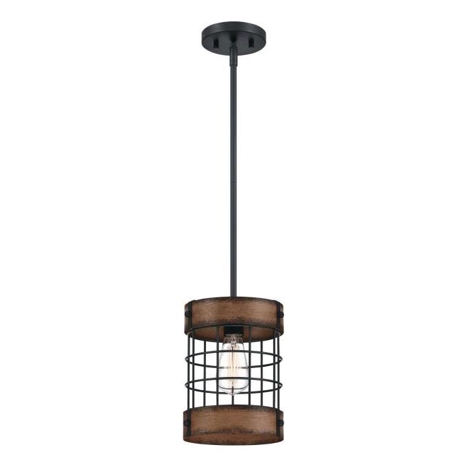 Westinghouse 61179 - Lámpara colgante LANGSTON 1xE27/60W/230V barnwood