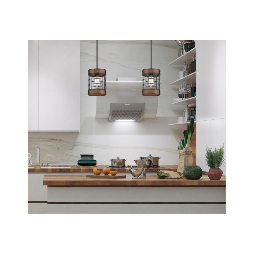 Westinghouse 61179 - Lámpara colgante LANGSTON 1xE27/60W/230V barnwood